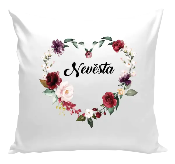 Vankúš Nevěsta - květinové srdce