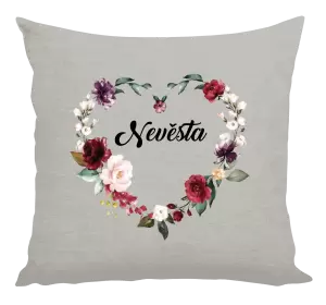 Vankúš Nevěsta - květinové srdce