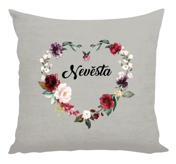 Vankúš Nevěsta - květinové srdce