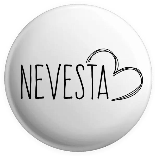 Placka Nevesta - kreslené - srdce