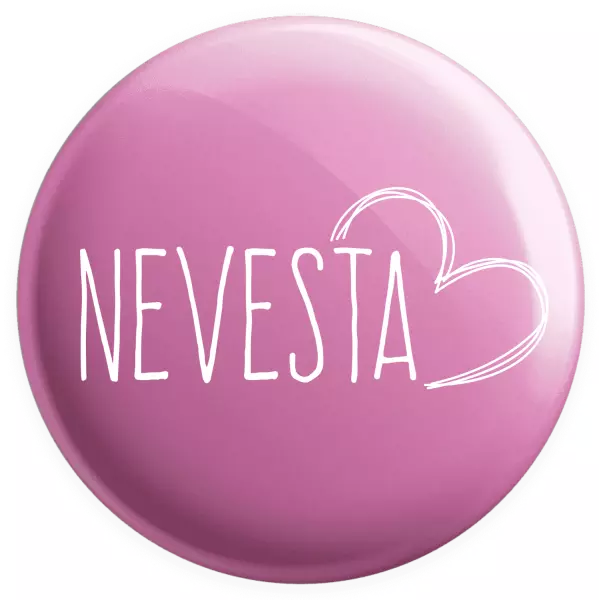 Placka Nevesta - kreslené - srdce