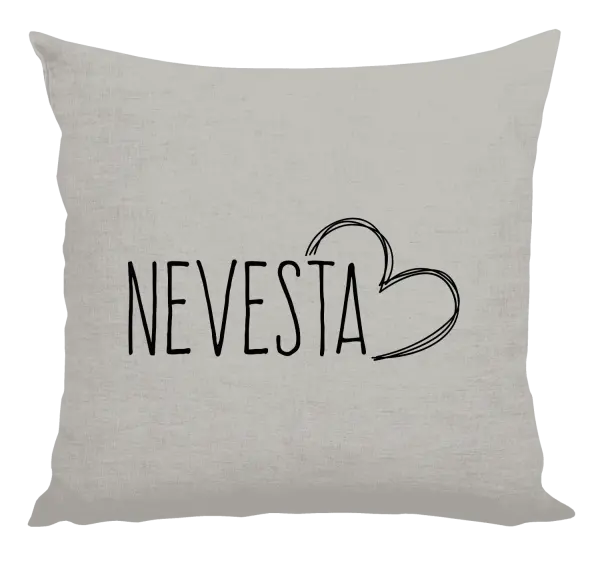 Vankúš Nevesta - kreslené - srdce