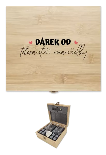 Whisky sada v krabičce Dárek od tolerantní manželky