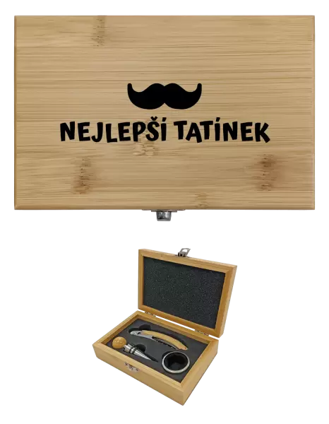 Sada k vínu dřevěná Nejlepší tatínek