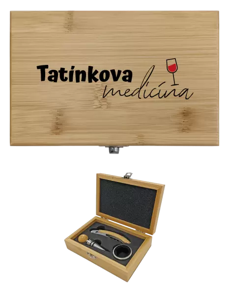 Sada k vínu dřevěná Tatínkova medicínka