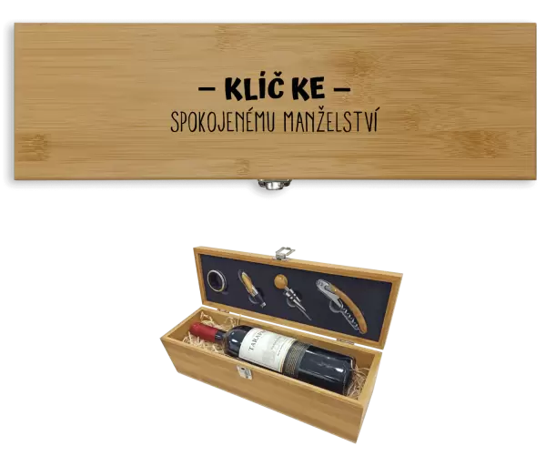 Dárková sada na víno Klíč ke spokojenému manželství
