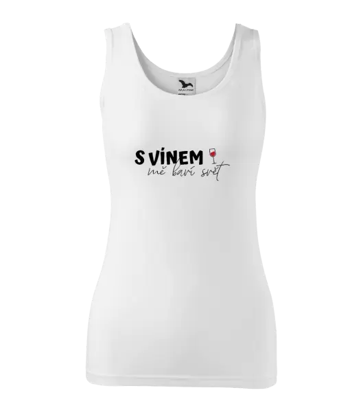 Dámské tílko S vínem mě baví svět