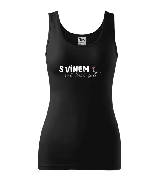 Dámské tílko S vínem mě baví svět