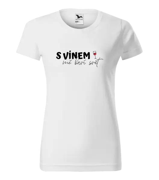 Dámské tričko S vínem mě baví svět