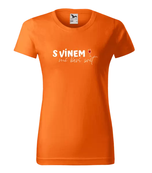 Dámské tričko S vínem mě baví svět