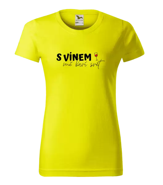 Dámské tričko S vínem mě baví svět
