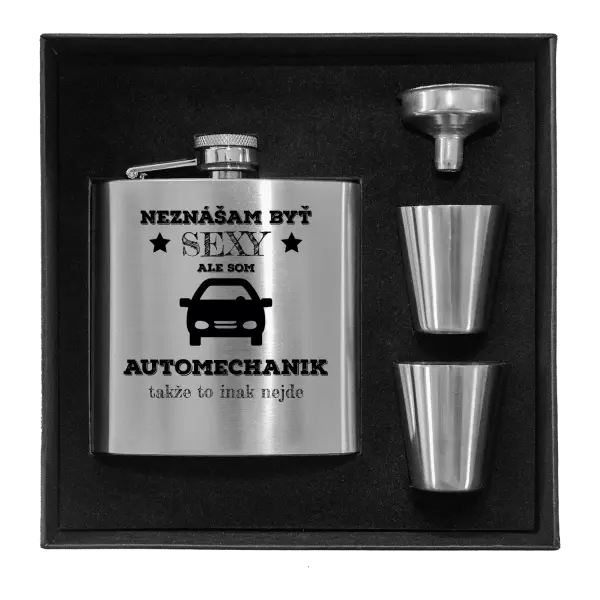 Ploskačka v krabičke Neznášam býť sexy, ale som automechanik