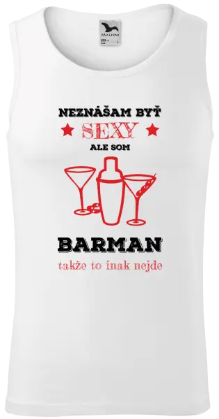 Pánske tielko Neznášám byť sexy, ale som barman