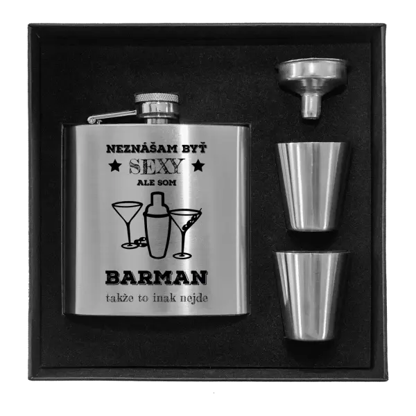 Ploskačka v krabičke Neznášám byť sexy, ale som barman