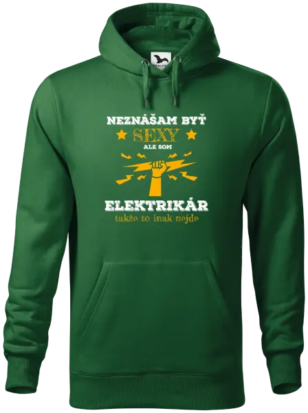 Pánska mikina Neznášám byť sexy, ale som elektrikár