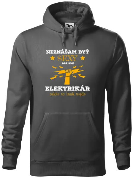 Pánska mikina Neznášám byť sexy, ale som elektrikár