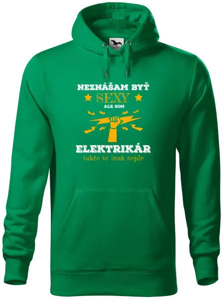 Pánska mikina Neznášám byť sexy, ale som elektrikár