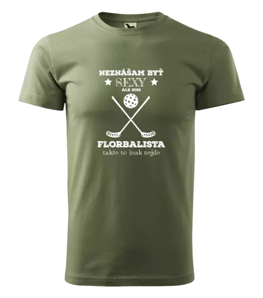 Pánske tričko Neznášám byť sexy, ale som florbalista