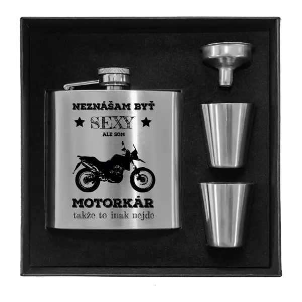 Ploskačka v krabičke Neznášam byť sexy, ale som motorkár
