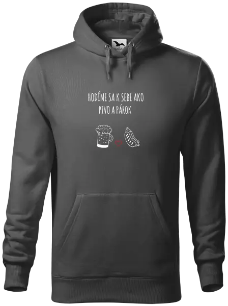 Pánska mikina Hodíme sa k sebe ako pivo a párok