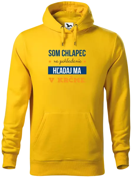 Pánska mikina Som chlapec na pohľadanie, hľadaj ma v krčme