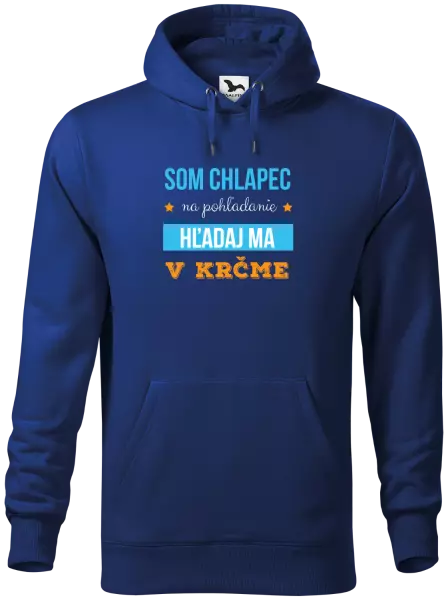 Pánska mikina Som chlapec na pohľadanie, hľadaj ma v krčme