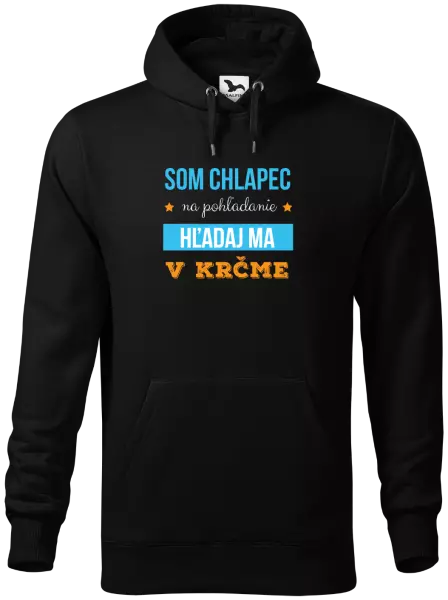 Pánska mikina Som chlapec na pohľadanie, hľadaj ma v krčme