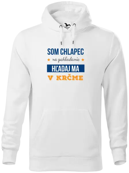 Pánska mikina Som chlapec na pohľadanie, hľadaj ma v krčme