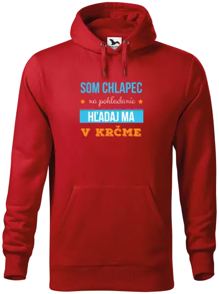 Pánska mikina Som chlapec na pohľadanie, hľadaj ma v krčme