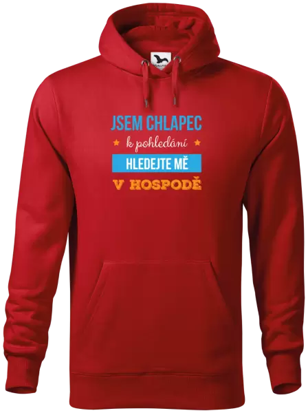 Pánská mikina Jsem chlapec k pohledání, hledejte mě v hospodě