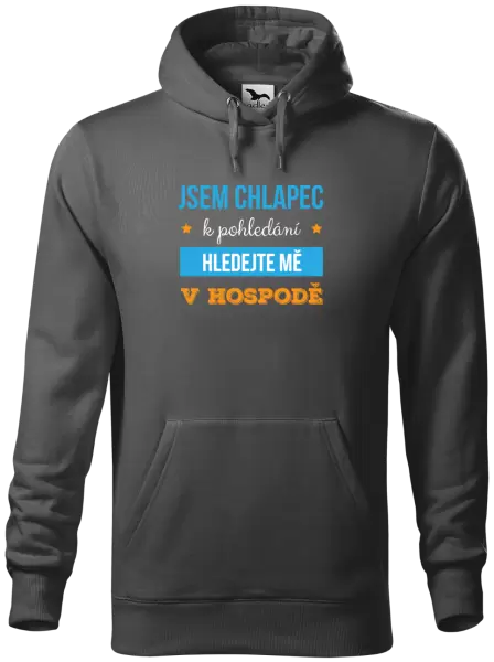 Pánská mikina Jsem chlapec k pohledání, hledejte mě v hospodě