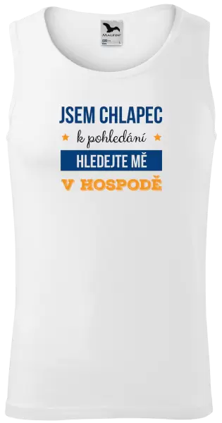 Pánské tílko Jsem chlapec k pohledání, hledejte mě v hospodě