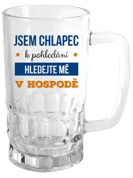 Půllitr Jsem chlapec k pohledání, hledejte mě v hospodě