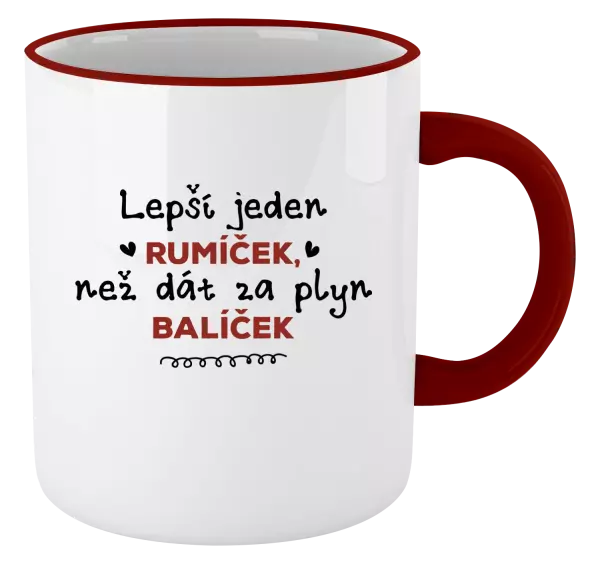 Hrnek Lepší jeden rumíček, než dát za plyn balíček