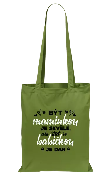 Látková taška Stát se babičkou je dar