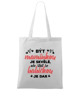 Látková taška Stát se babičkou je dar