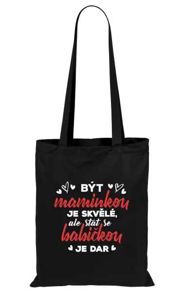 Látková taška Stát se babičkou je dar