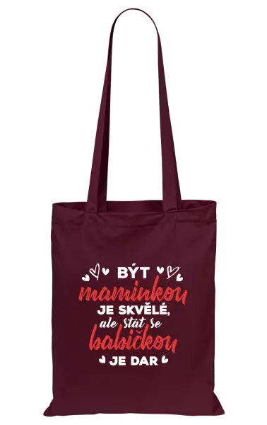 Látková taška Stát se babičkou je dar