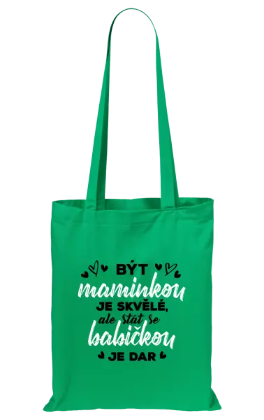 Látková taška Stát se babičkou je dar