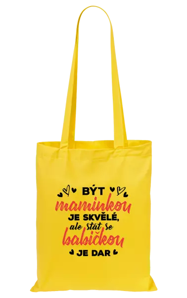 Látková taška Stát se babičkou je dar