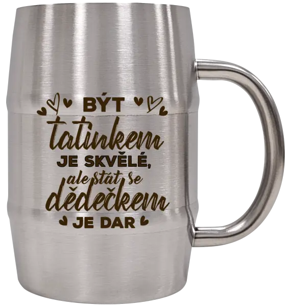Nerezový chladicí půllitr Stát se dědečkem je dar