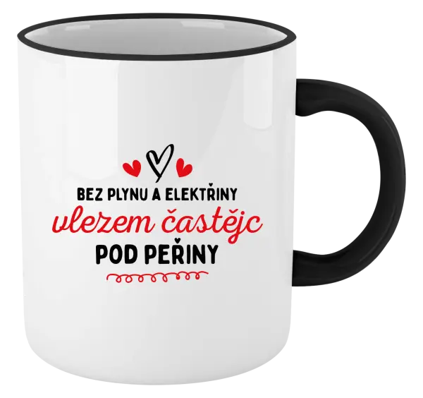 Hrnek Bez plynu a elektřiny, vlezem častějc pod peřiny