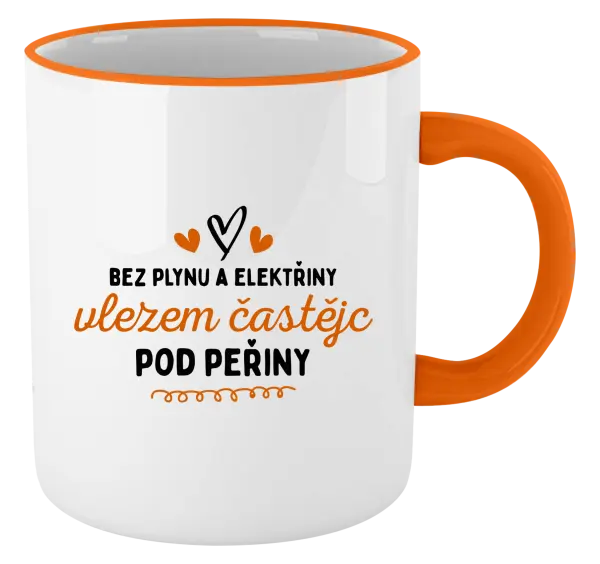 Hrnek Bez plynu a elektřiny, vlezem častějc pod peřiny