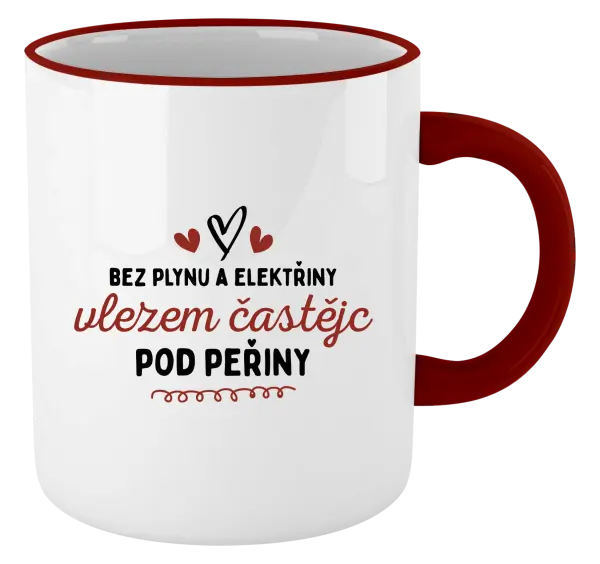 Hrnek Bez plynu a elektřiny, vlezem častějc pod peřiny