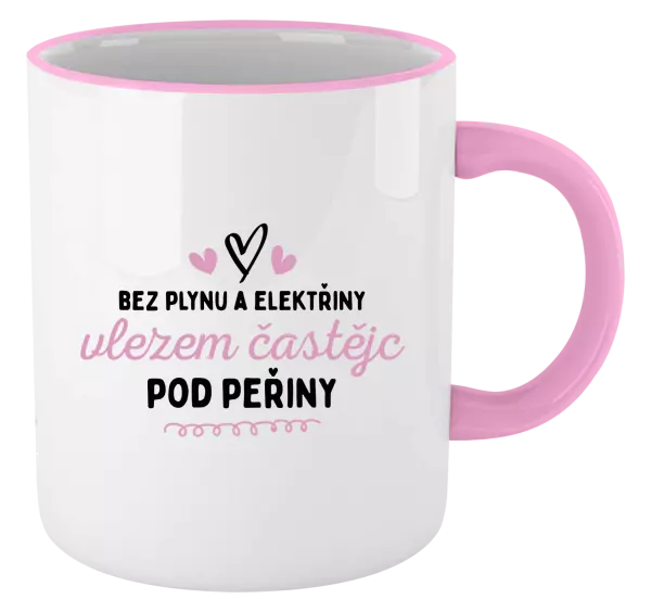 Hrnek Bez plynu a elektřiny, vlezem častějc pod peřiny