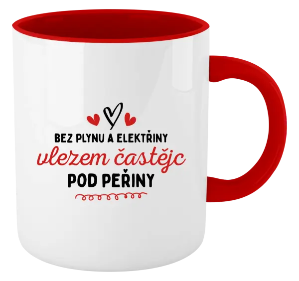 Hrnek Bez plynu a elektřiny, vlezem častějc pod peřiny