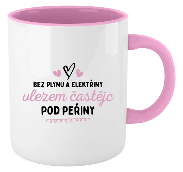 Hrnek Bez plynu a elektřiny, vlezem častějc pod peřiny