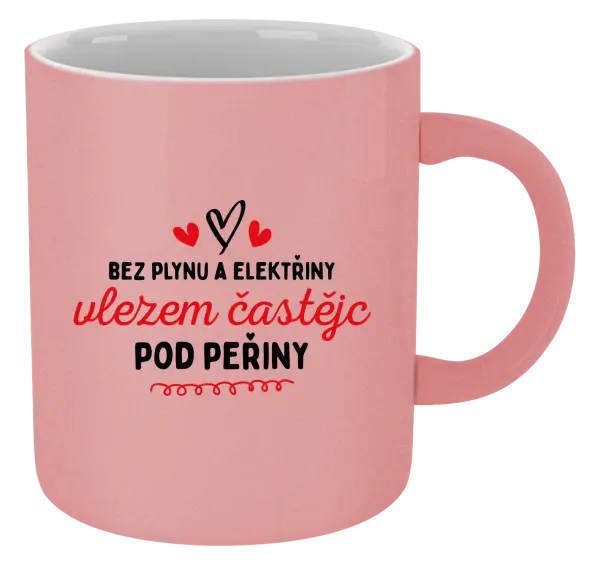 Metalický hrnek Bez plynu a elektřiny, vlezem častějc pod peřiny