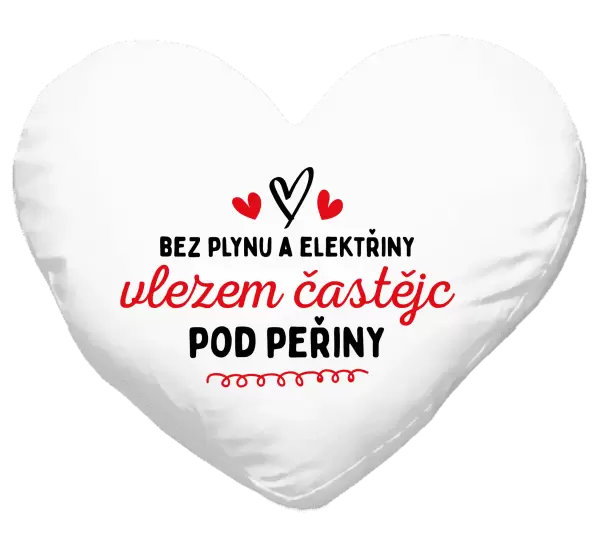 Polštář Bez plynu a elektřiny, vlezem častějc pod peřiny