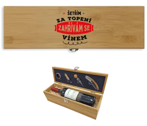 Dárková sada na víno Zahřívám se vínem